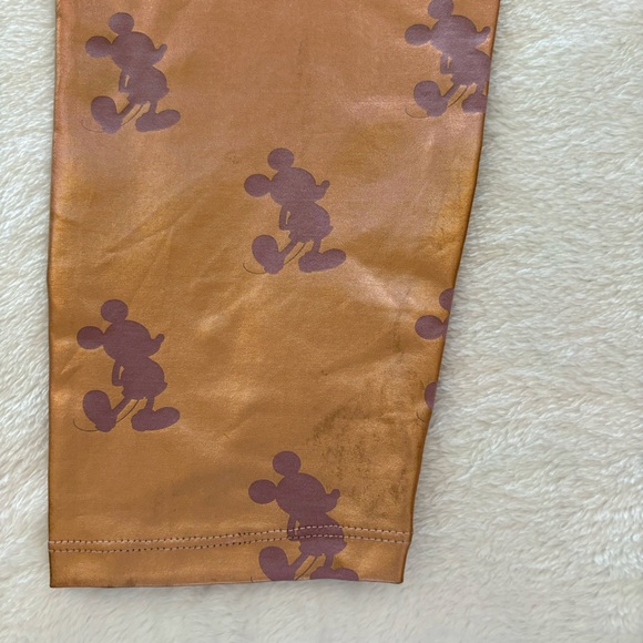 Disney Mickey Mouse Metallic Rose Gold Leggings--XL - Picture 9 of 15